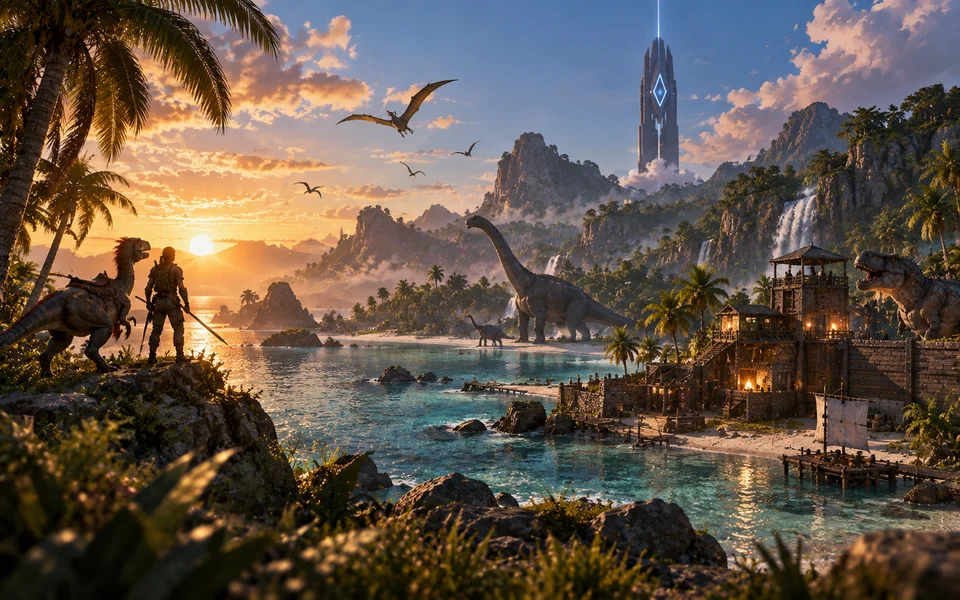 ARK: Survival Evolved/Ascended world illustration