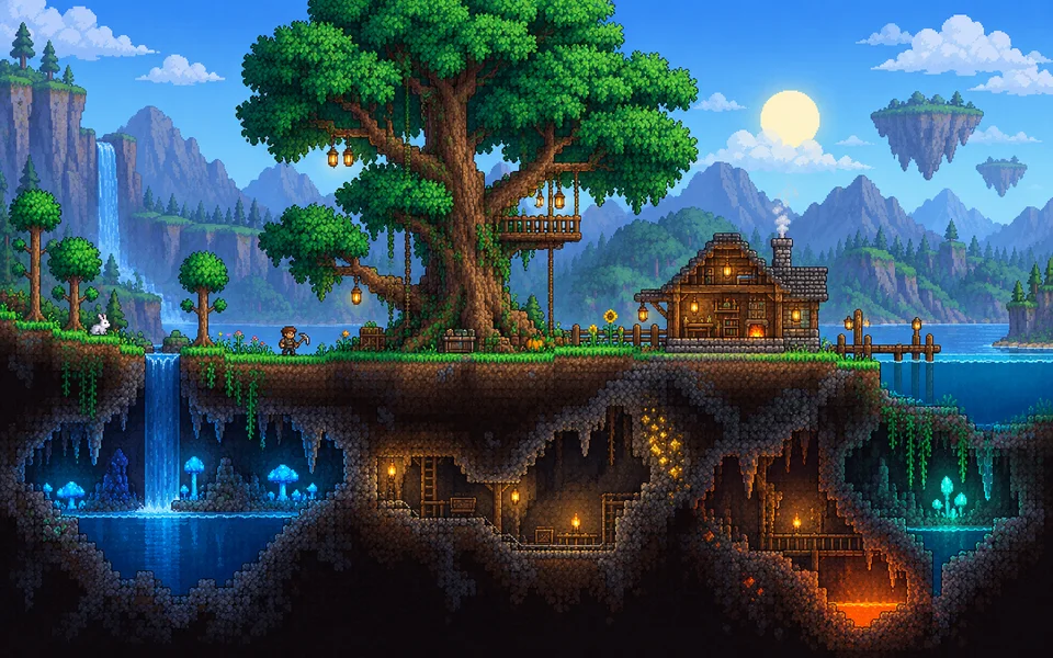 Terraria / TShock world illustration